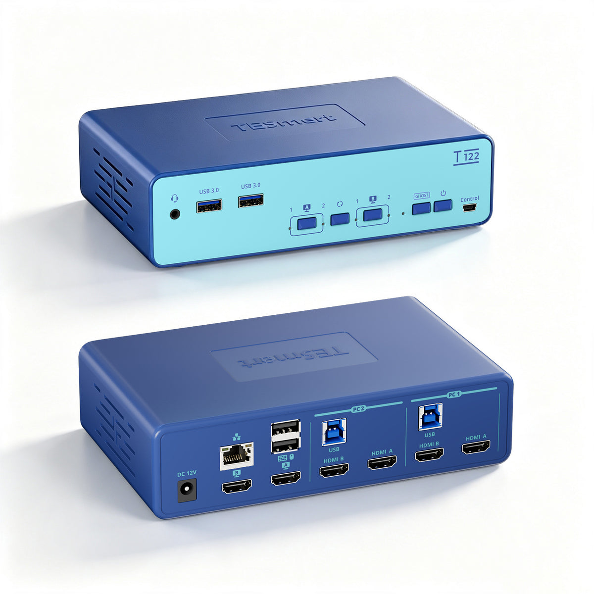 Dual Monitor HDMI KVM Switch for 2 Computers with USB 3.0