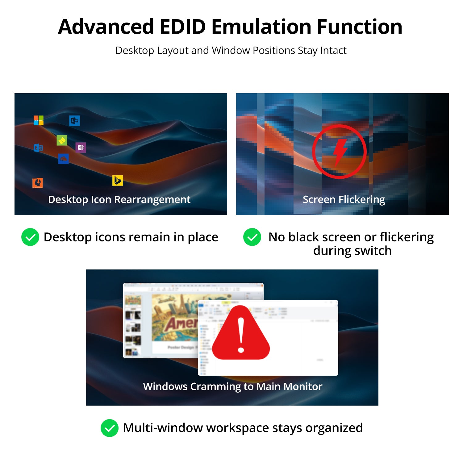 TESmert 4×1 DP KVM Switch T2410