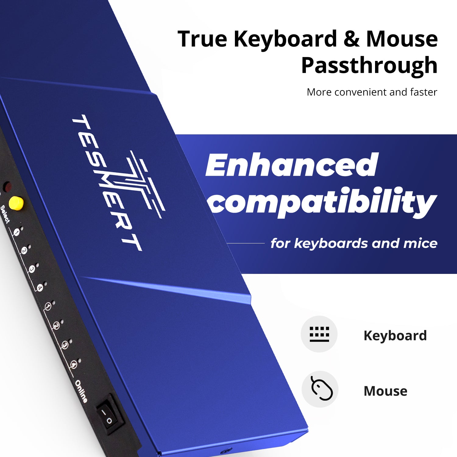 TESmert 4×1 DP KVM Switch T2410