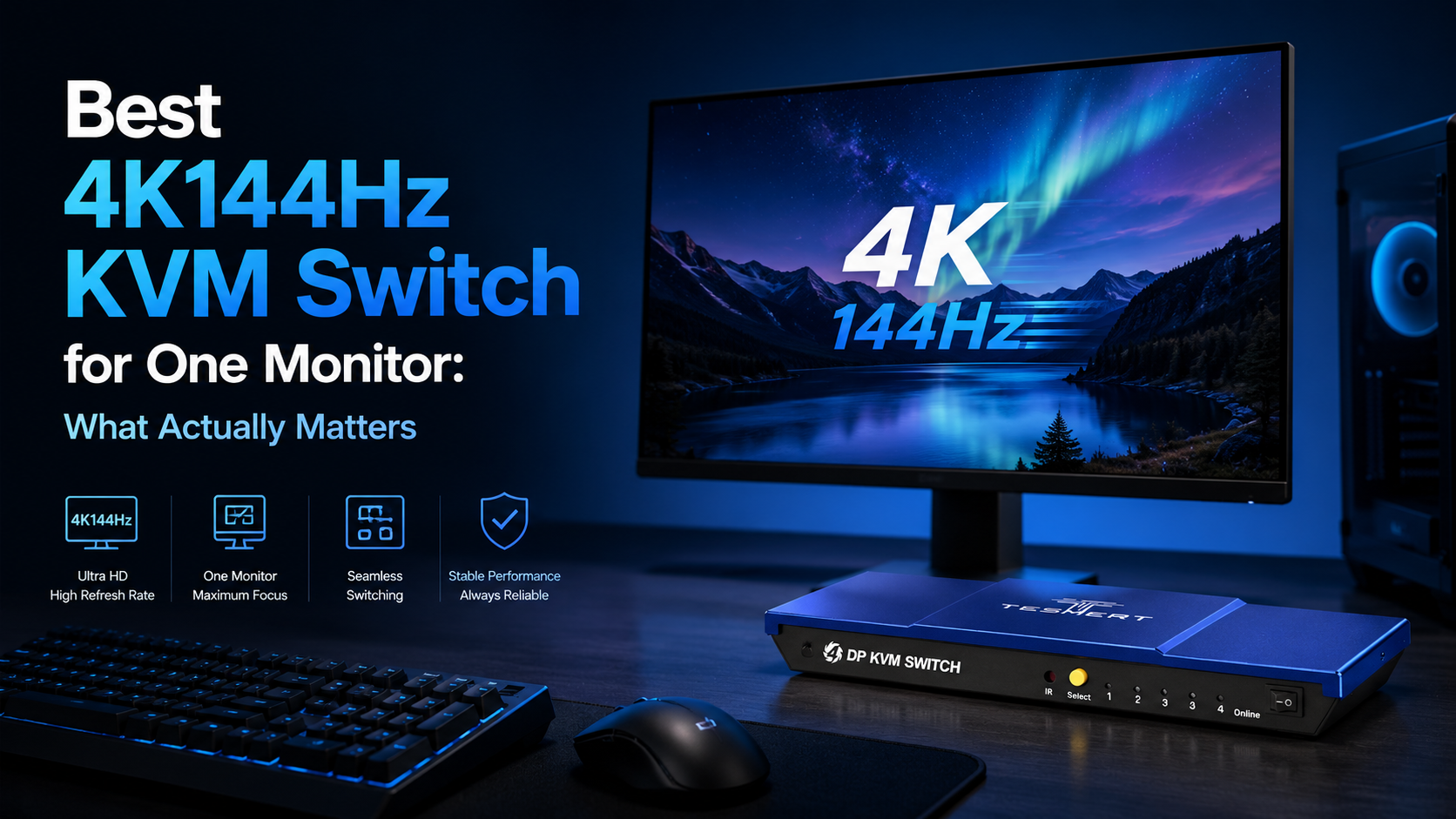Best 4K144Hz KVM Switch for One Monitor: What Actually Matters