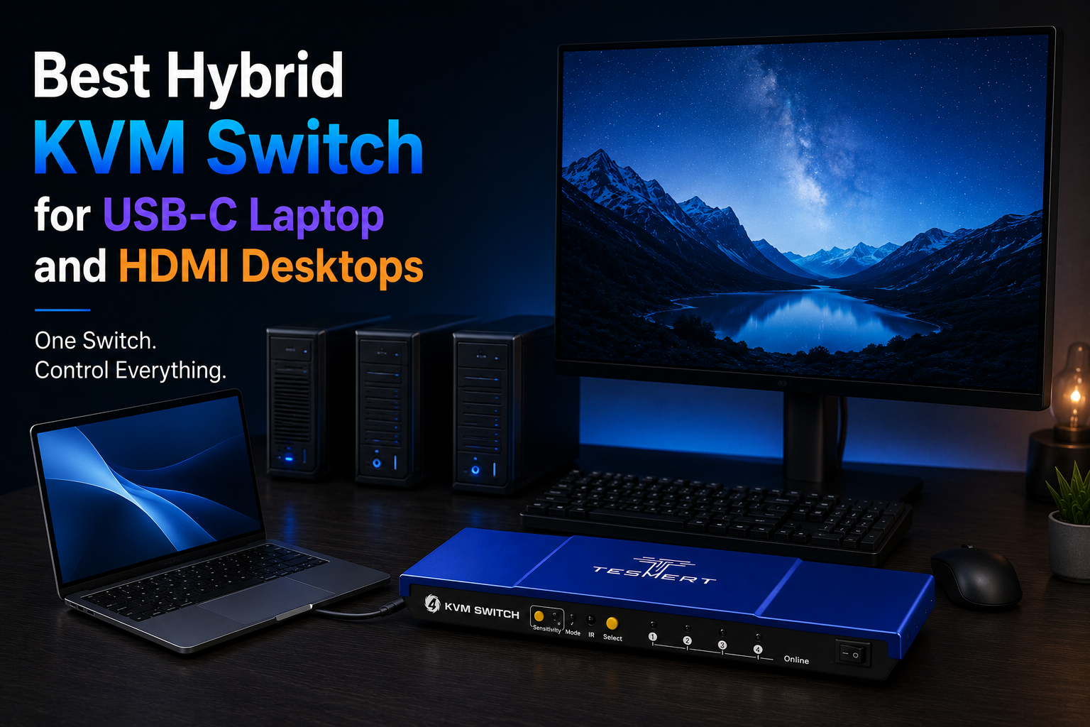 Best Hybrid KVM Switch for USB-C Laptop and HDMI Desktops
