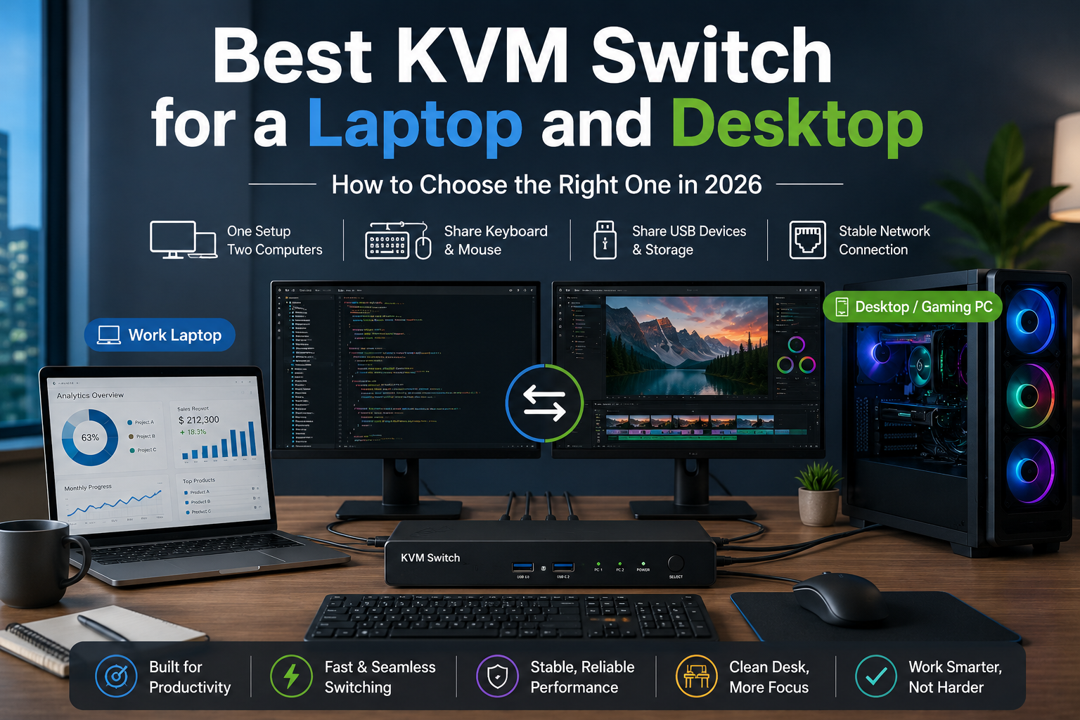 How to Choose the Best KVM Switch for a Laptop and Desktop
