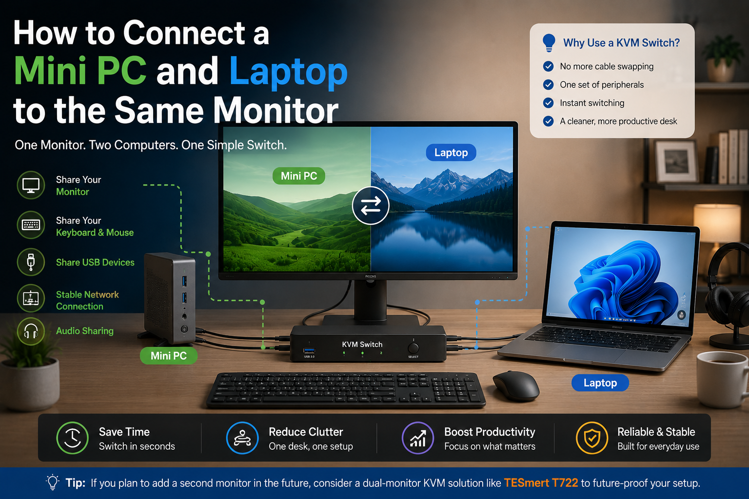 How to Connect a Mini PC and Laptop to the Same Monitor