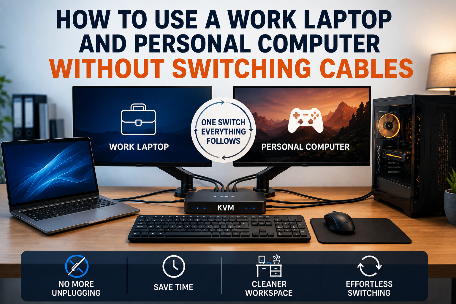 The Simplest Way to Use a Work Laptop and Personal Computer Without Switching Cables