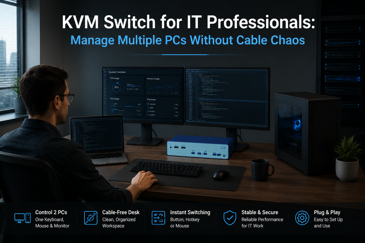 KVM Switch for IT Professionals: How to Manage Multiple Computers Efficiently