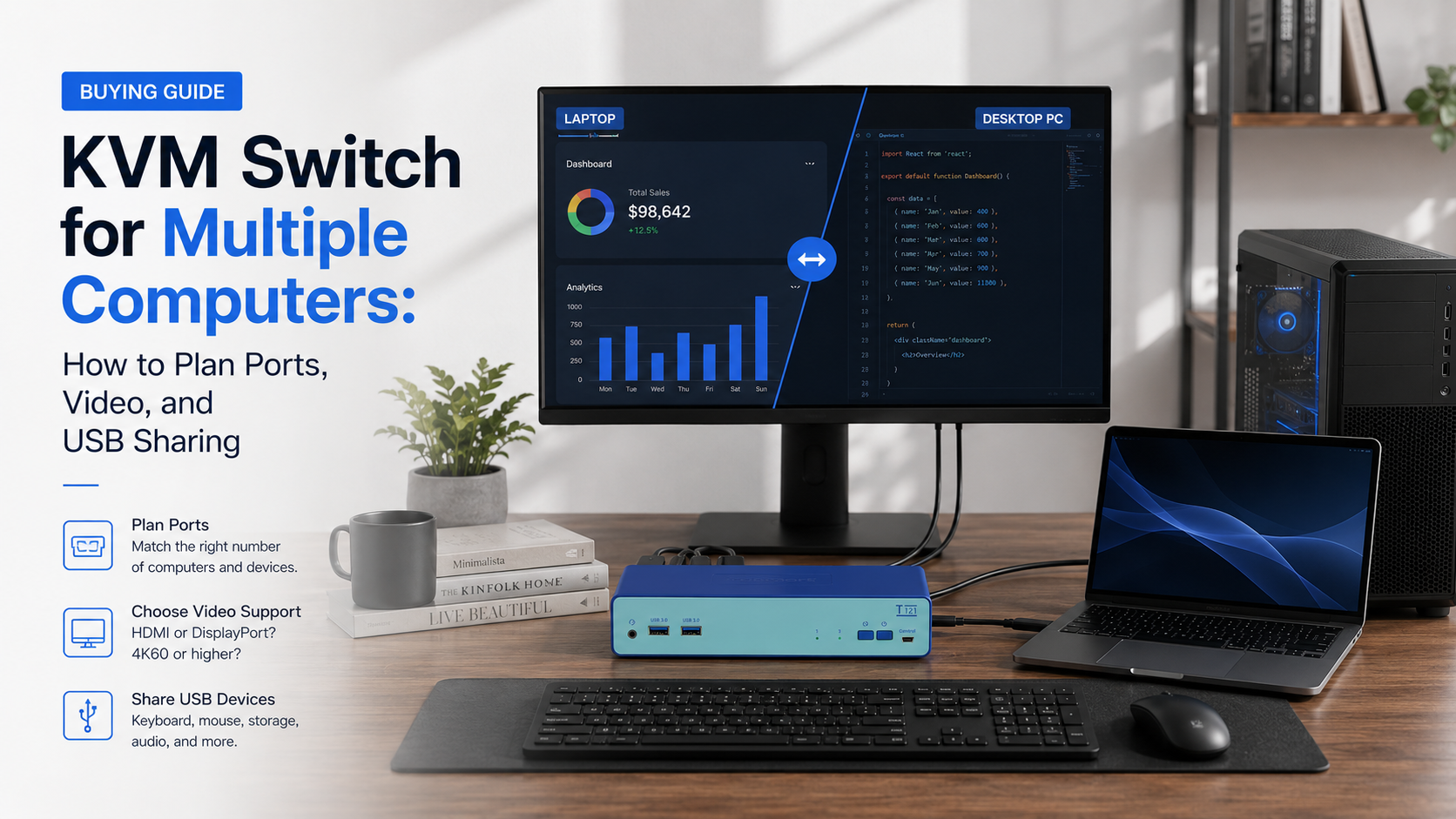 KVM Switch for Multiple Computers: How to Plan Ports, Video, and USB Sharing