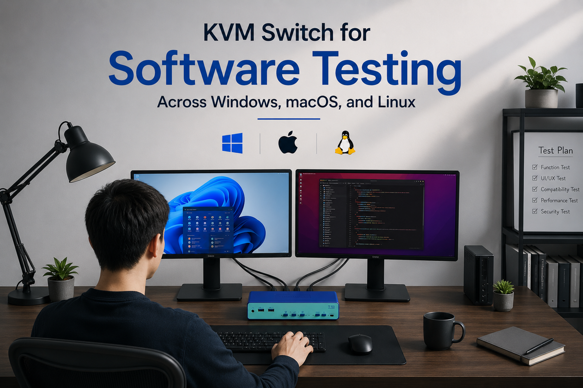KVM Switch for Software Testing Across Windows, macOS, and Linux