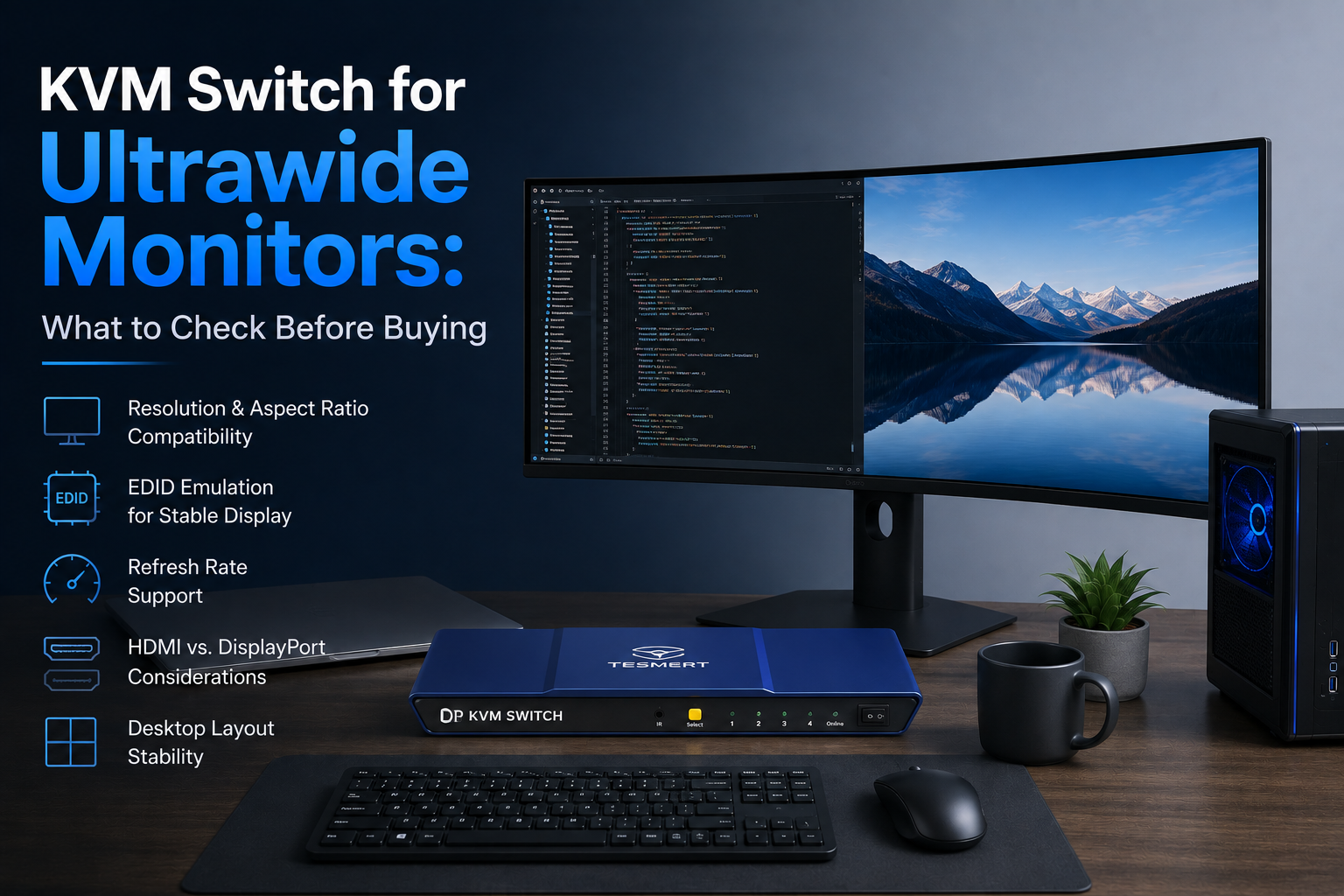 KVM Switch for Ultrawide Monitors: What to Check Before Buying