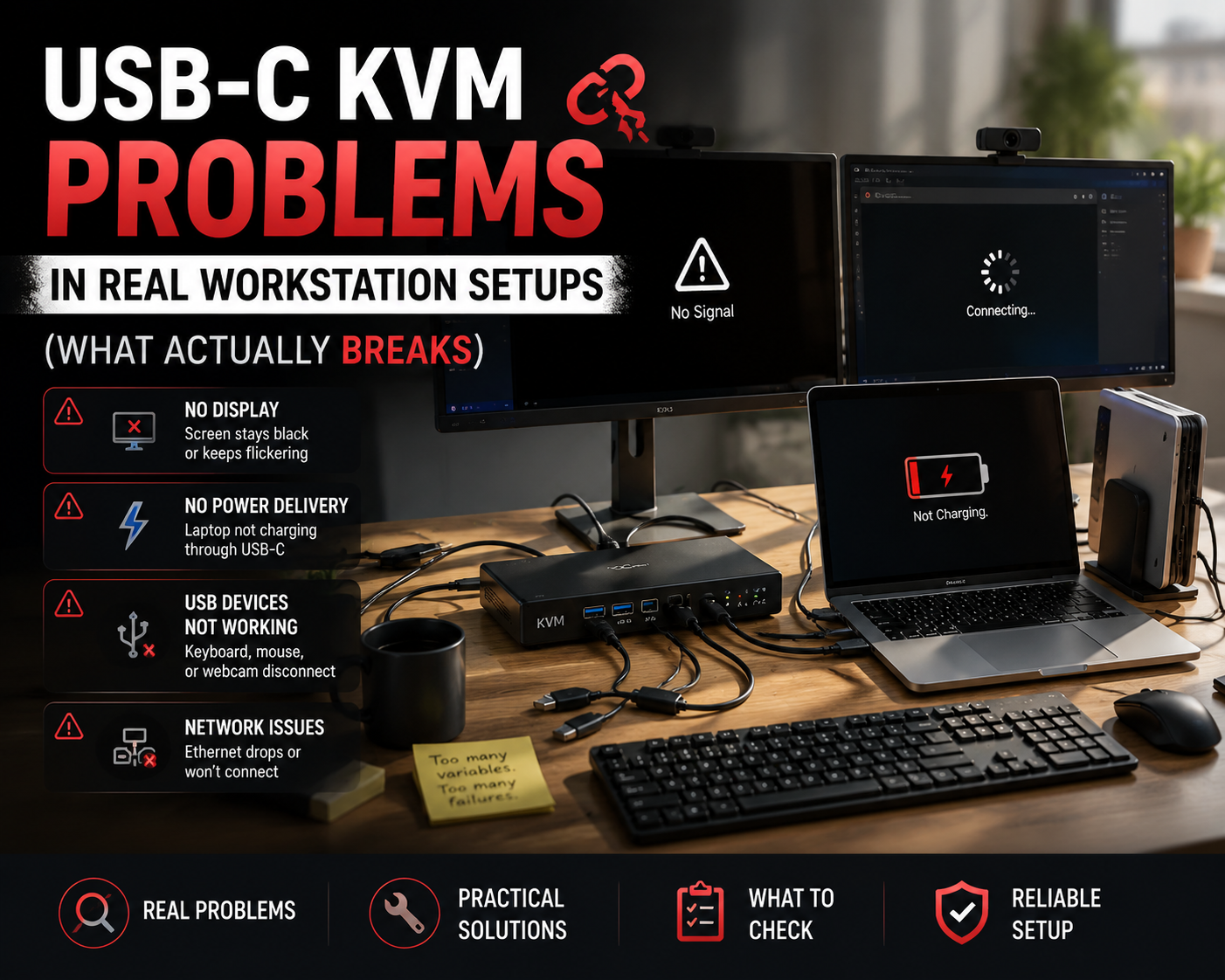 USB-C KVM Problems in Real Workstation Setups (What Actually Breaks)