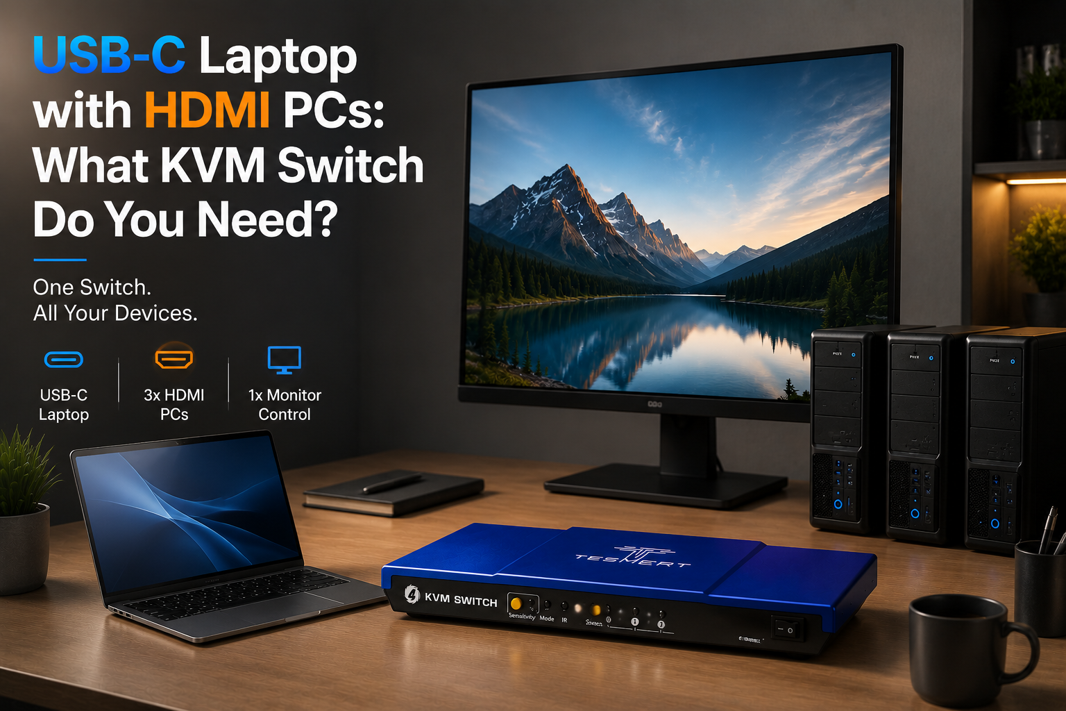 USB-C Laptop with HDMI PCs: What KVM Switch Do You Need?