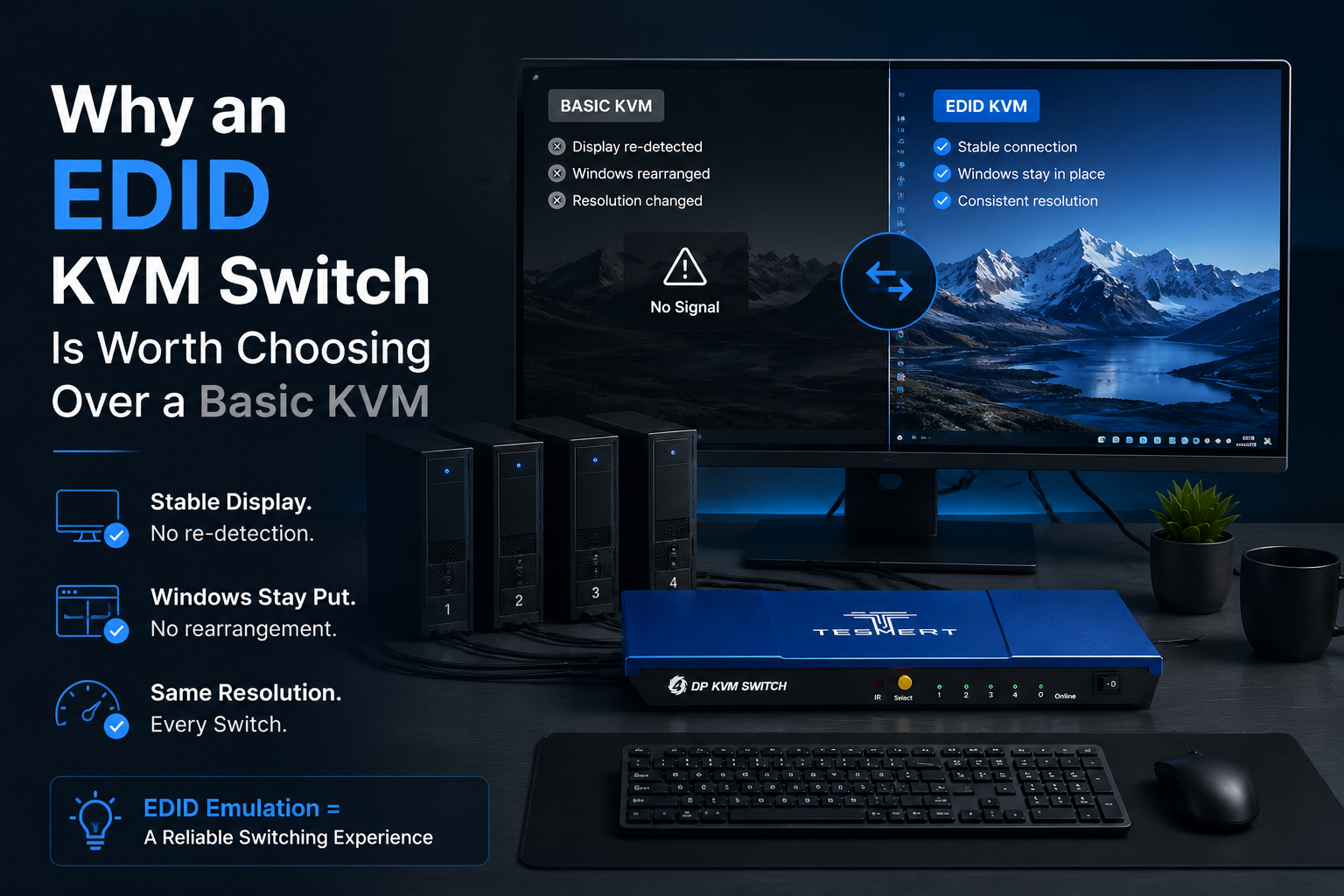 Why an EDID KVM Switch Is Worth Choosing Over a Basic KVM