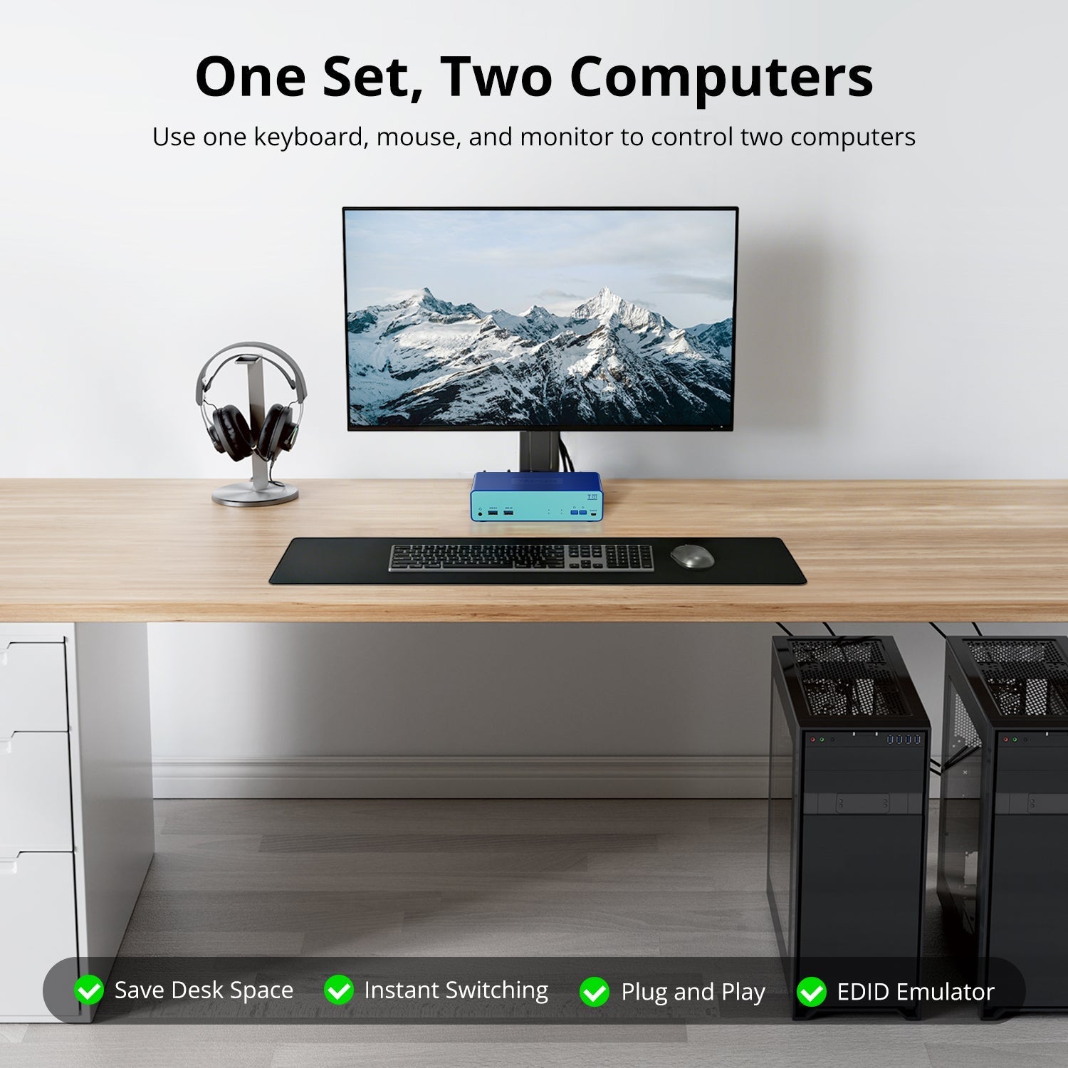 TESmert T121 Model: The Simplest Way to Share One Monitor Between Two Computers
