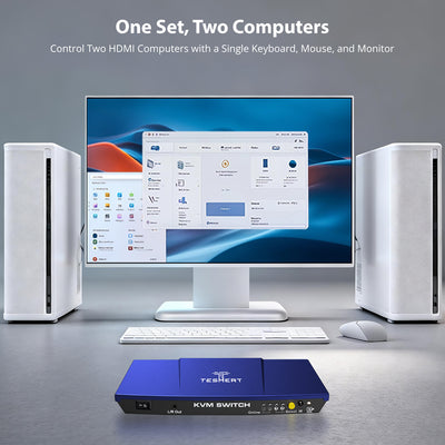 2-Port HDMI KVM Switch for 2 PCs 1 Monitor