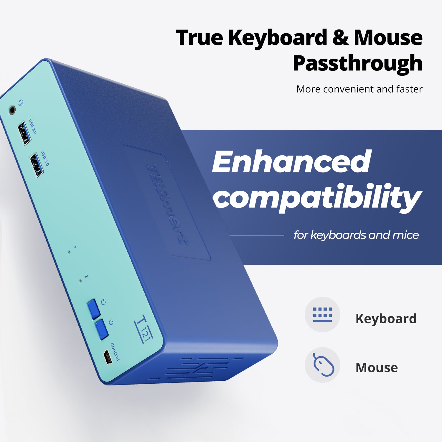 2-Port HDMI KVM Switch for 2 PCs 1 Monitor USB3.0