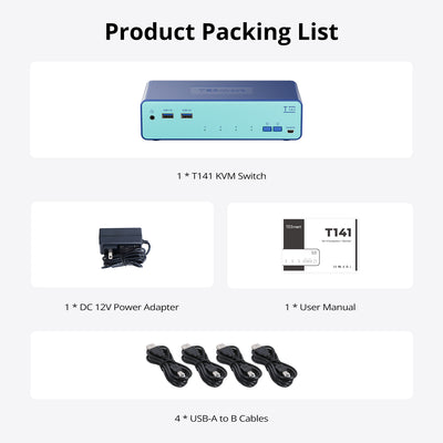 4-Port HDMI KVM Switch for 4 PCs 1 Monitor USB3.0