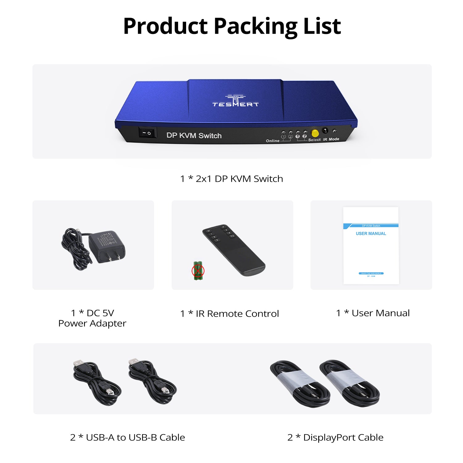 2×1 DP KVM Switch T2210